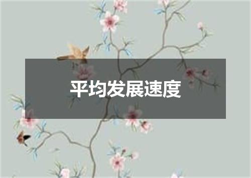平均发展速度