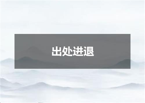 出处进退
