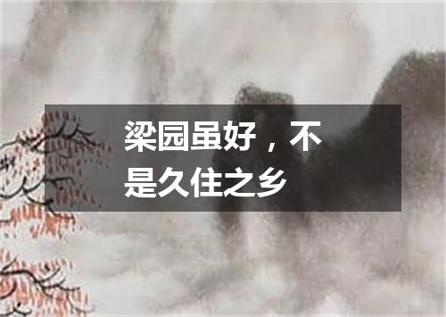 梁园虽好，不是久住之乡