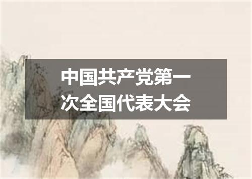 中国共产党第一次全国代表大会