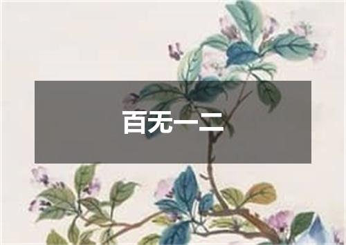 百无一二