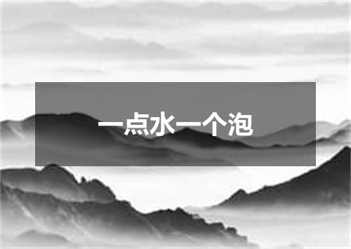 一点水一个泡
