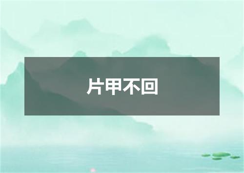 片甲不回