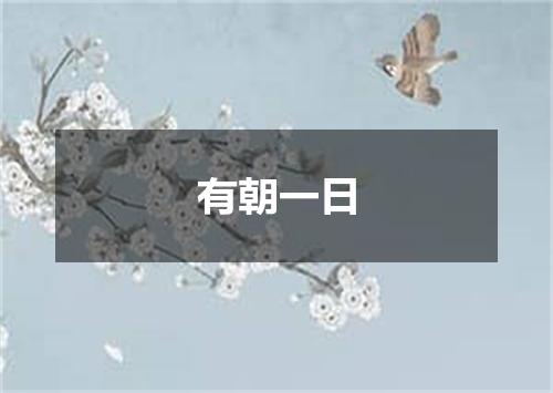 有朝一日