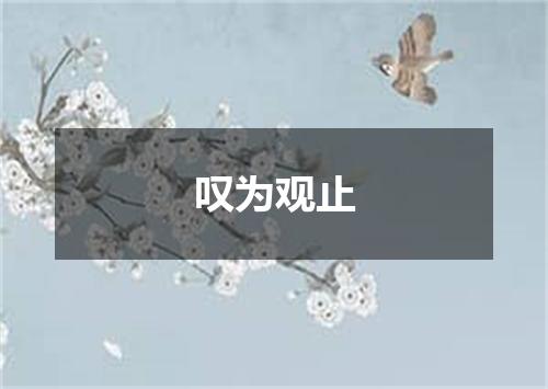 叹为观止