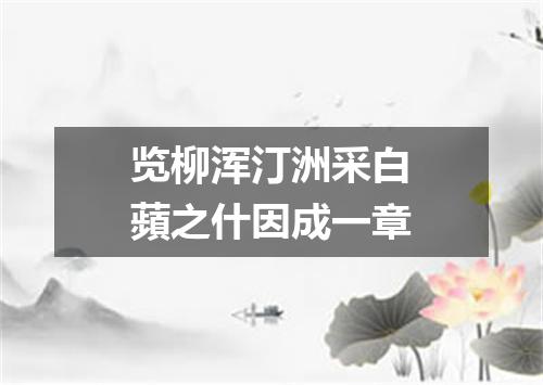 览柳浑汀洲采白蘋之什因成一章
