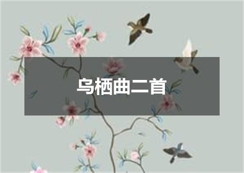 乌栖曲二首