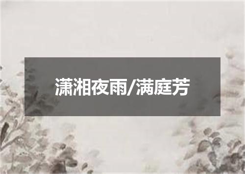 潇湘夜雨/满庭芳