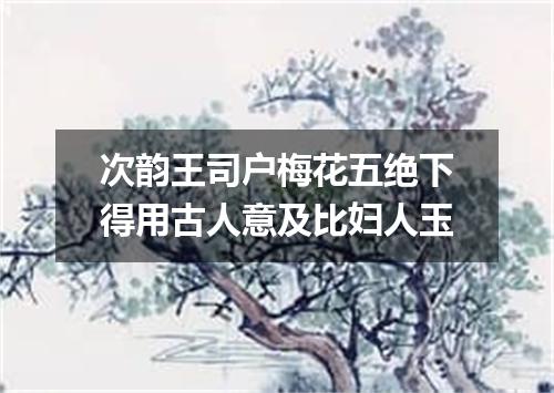 次韵王司户梅花五绝下得用古人意及比妇人玉