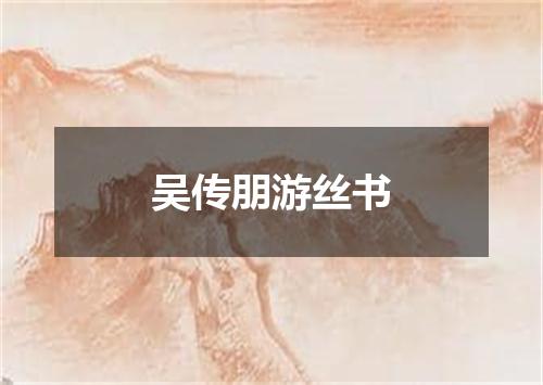 吴传朋游丝书