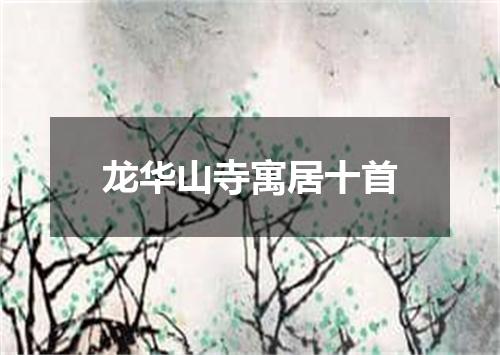 龙华山寺寓居十首