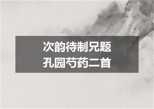 次韵待制兄题孔园芍药二首