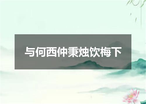 与何西仲秉烛饮梅下