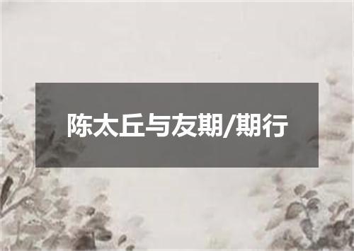 陈太丘与友期/期行