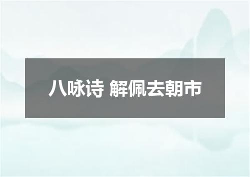八咏诗 解佩去朝市