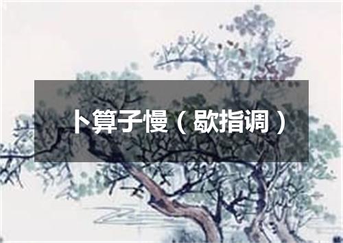卜算子慢（歇指调）