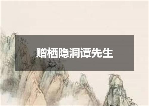赠栖隐洞谭先生