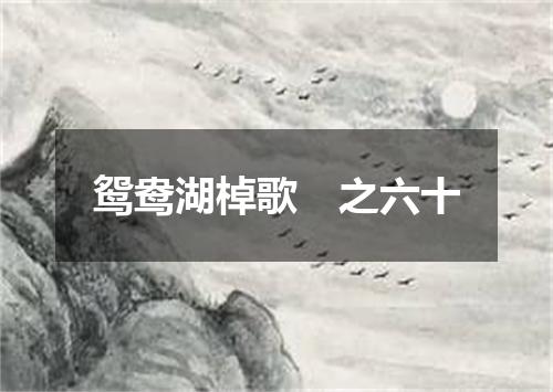 鸳鸯湖棹歌　之六十