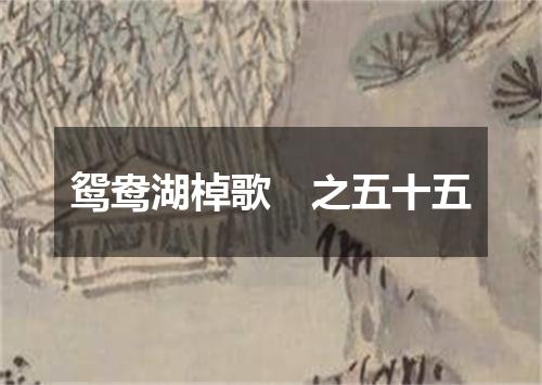 鸳鸯湖棹歌　之五十五