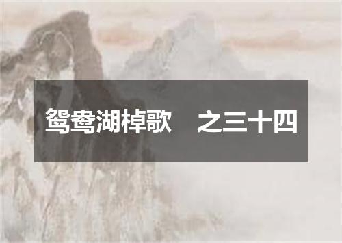 鸳鸯湖棹歌　之三十四