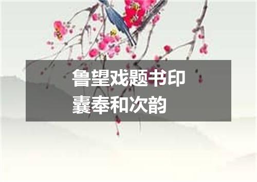 鲁望戏题书印囊奉和次韵