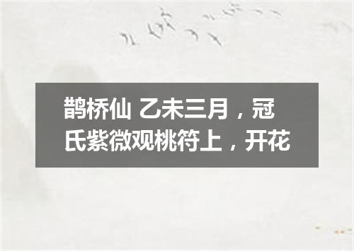 鹊桥仙 乙未三月，冠氏紫微观桃符上，开花