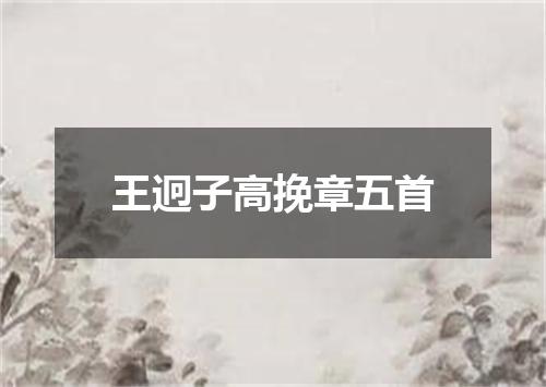 王迥子高挽章五首