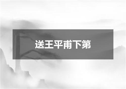 送王平甫下第