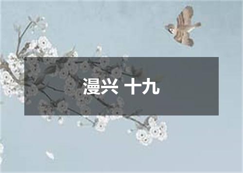 漫兴 十九