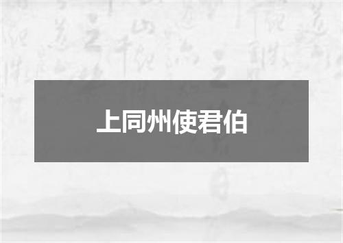 上同州使君伯