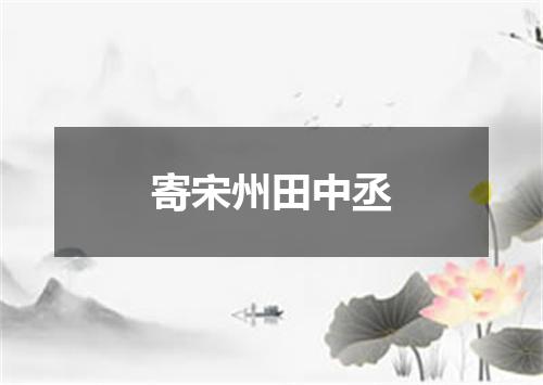 寄宋州田中丞