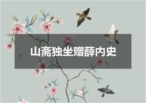 山斋独坐赠薛内史
