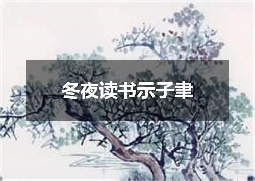 冬夜读书示子聿