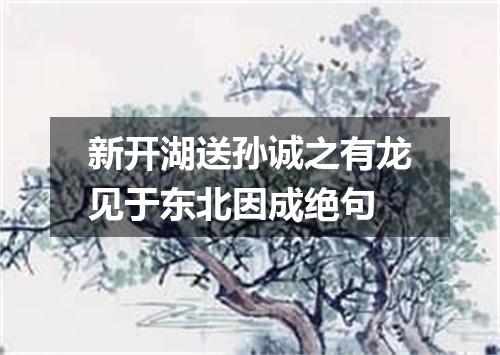 新开湖送孙诚之有龙见于东北因成绝句
