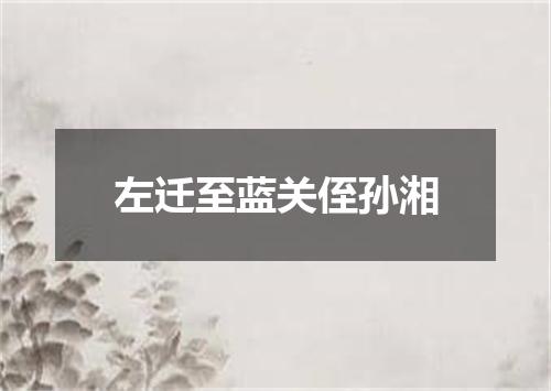 左迁至蓝关侄孙湘