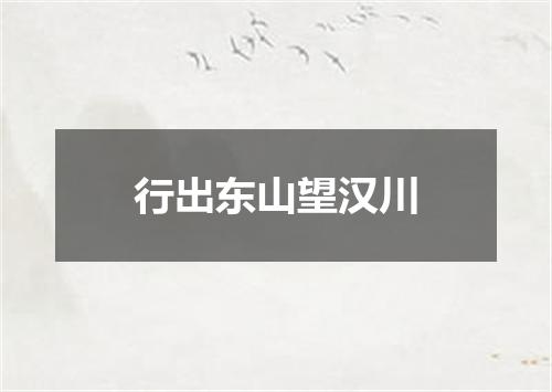 行出东山望汉川