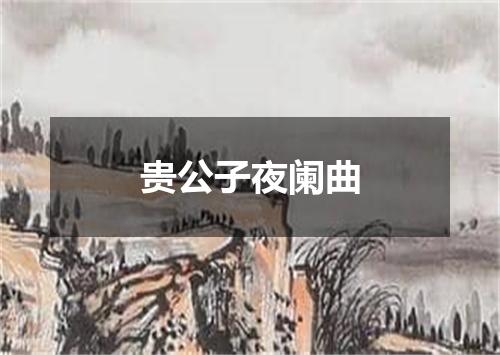贵公子夜阑曲