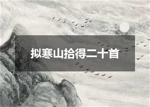 拟寒山拾得二十首