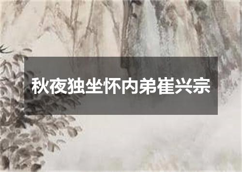 秋夜独坐怀内弟崔兴宗