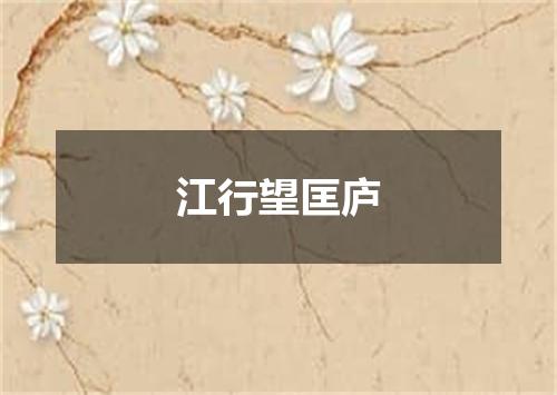江行望匡庐