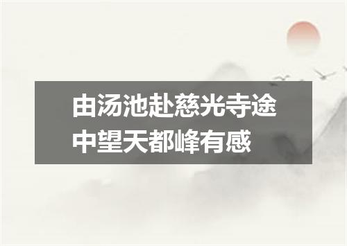 由汤池赴慈光寺途中望天都峰有感