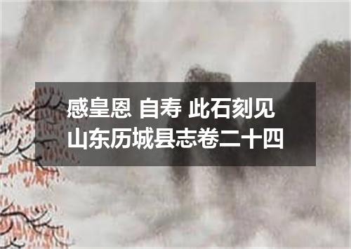 感皇恩 自寿 此石刻见山东历城县志卷二十四
