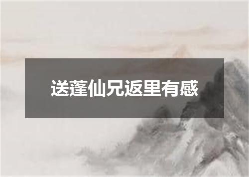 送蓬仙兄返里有感