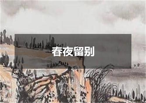 春夜留别