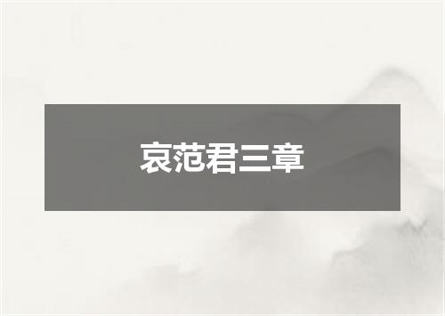哀范君三章
