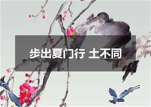 步出夏门行 土不同