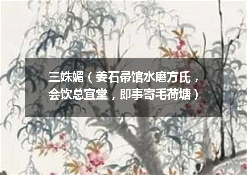 三姝媚（姜石帚馆水磨方氏，会饮总宜堂，即事寄毛荷塘）