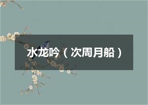 水龙吟（次周月船）
