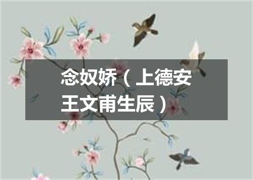 念奴娇（上德安王文甫生辰）