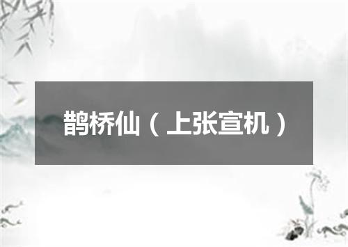 鹊桥仙（上张宣机）
